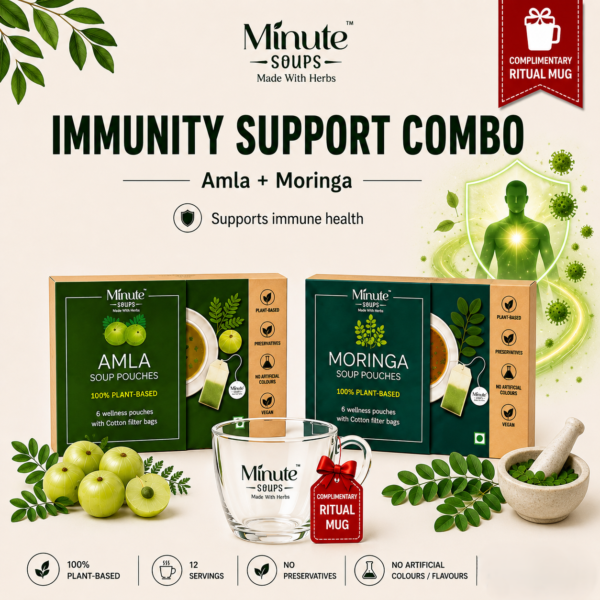 Minute Soups Amla & Moringa Combo | Immunity Support Herbal Dip Soup
