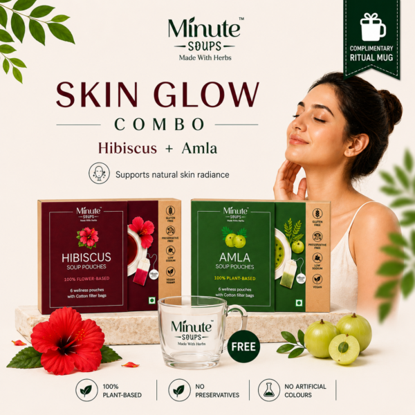 Minute Soups Hibiscus & Amla Combo | Skin Glow Herbal Dip Soup