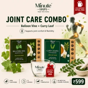 Minute Soups Balloon Vine & Curry Leaves Combo | Joint Care Herbal Dip Soup | 12 Packets | Supports Flexibility & Mobility | No Preservatives