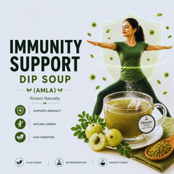 Minute Soups Amla Herbal Dip Soup | 6 Packets | Instant Herbal Soup Bags | Supports Immunity & Digestion | No Preservatives