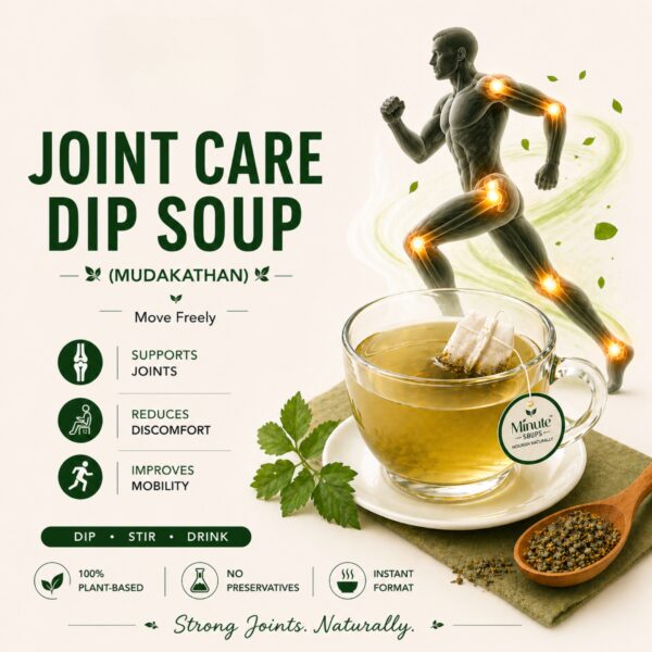 Minute Soups Mudakathan (Balloon Vine) Herbal Dip Soup | 6 Packets | Instant Herbal Soup Bags | Supports Joint Care & Flexibility | No Preservatives